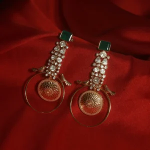 Green Onyx Polki Earrings