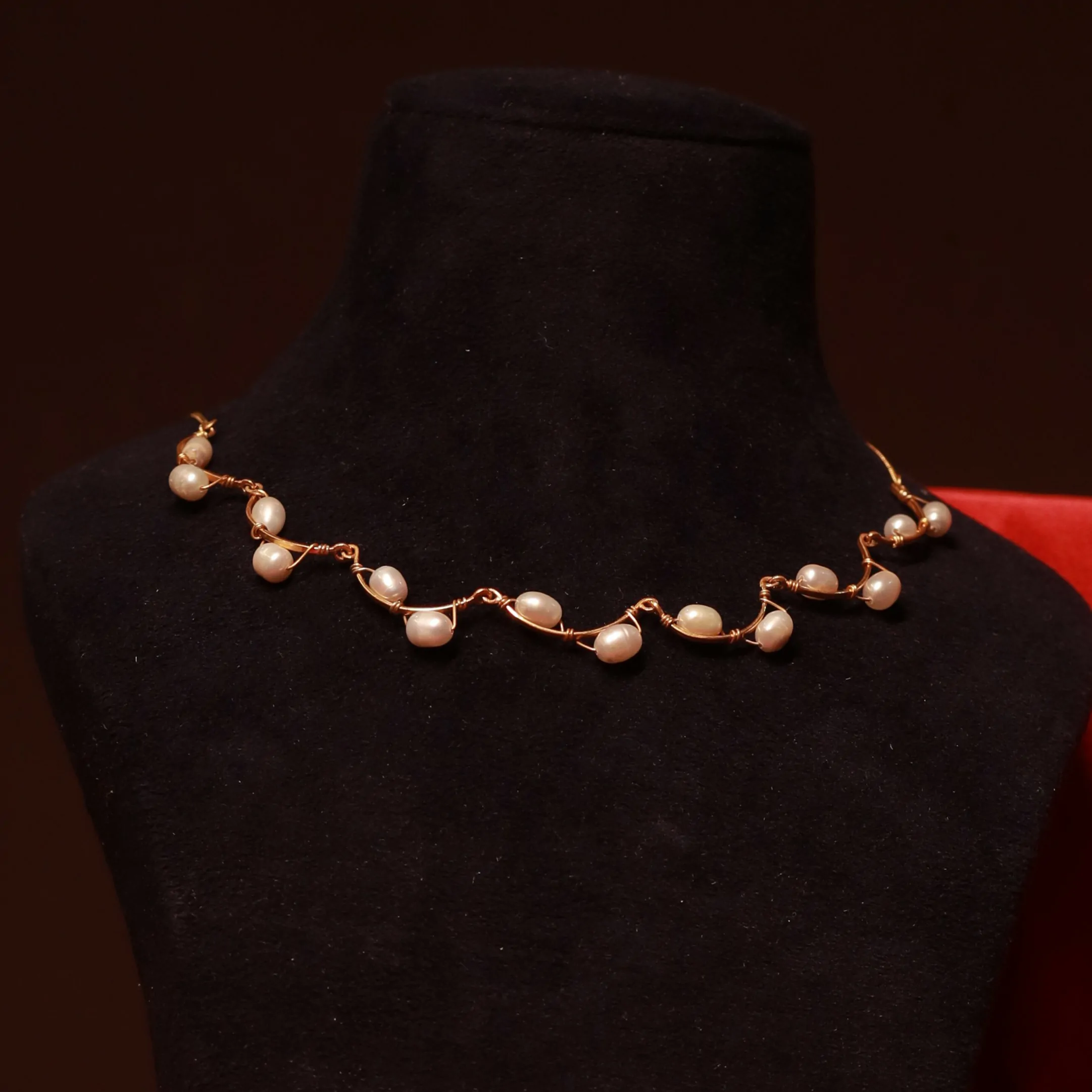 Spiral Pearl Necklace