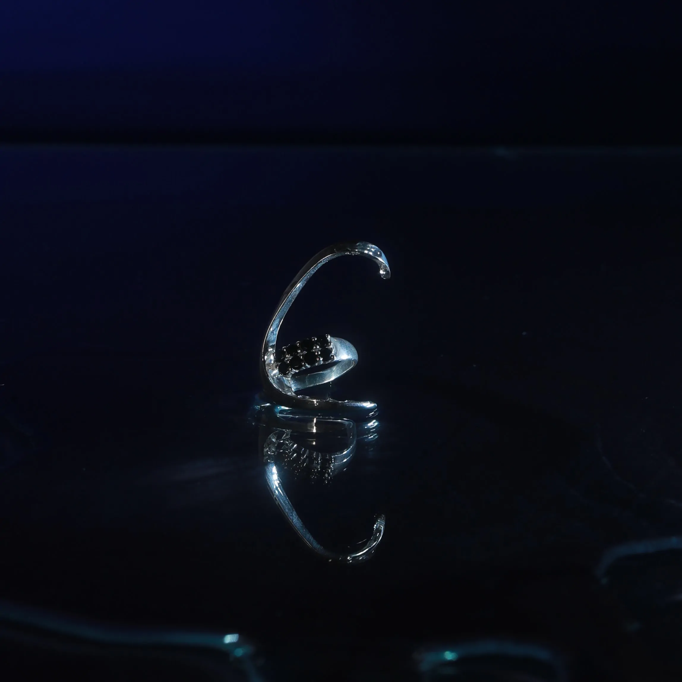 Black Spinel Statement Ring