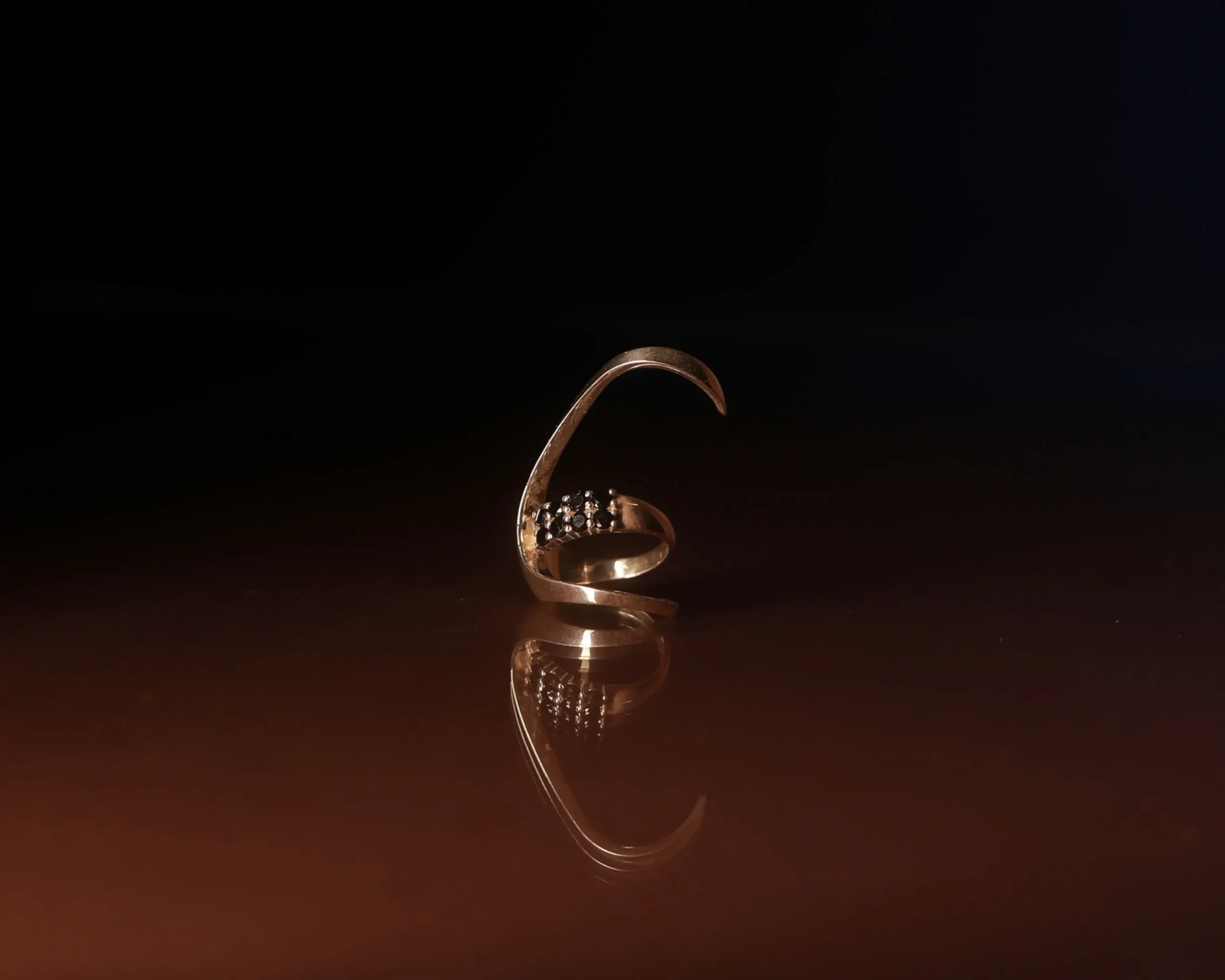 Black Spinel Statement Ring