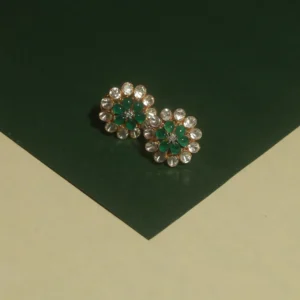 Green Polki Earrings