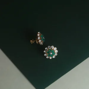 Green Polki Earrings