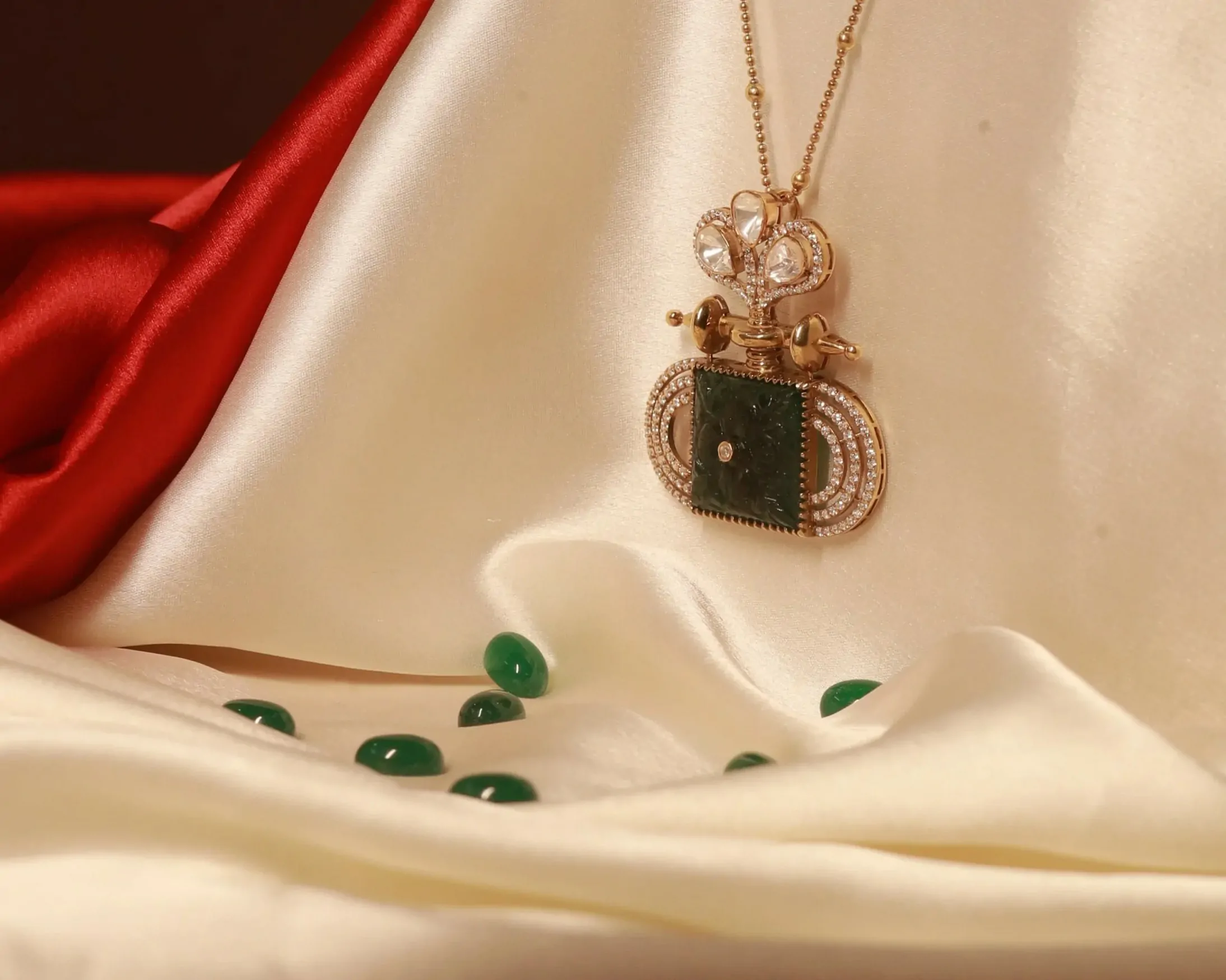 Antique Green Aventurine Polki Set