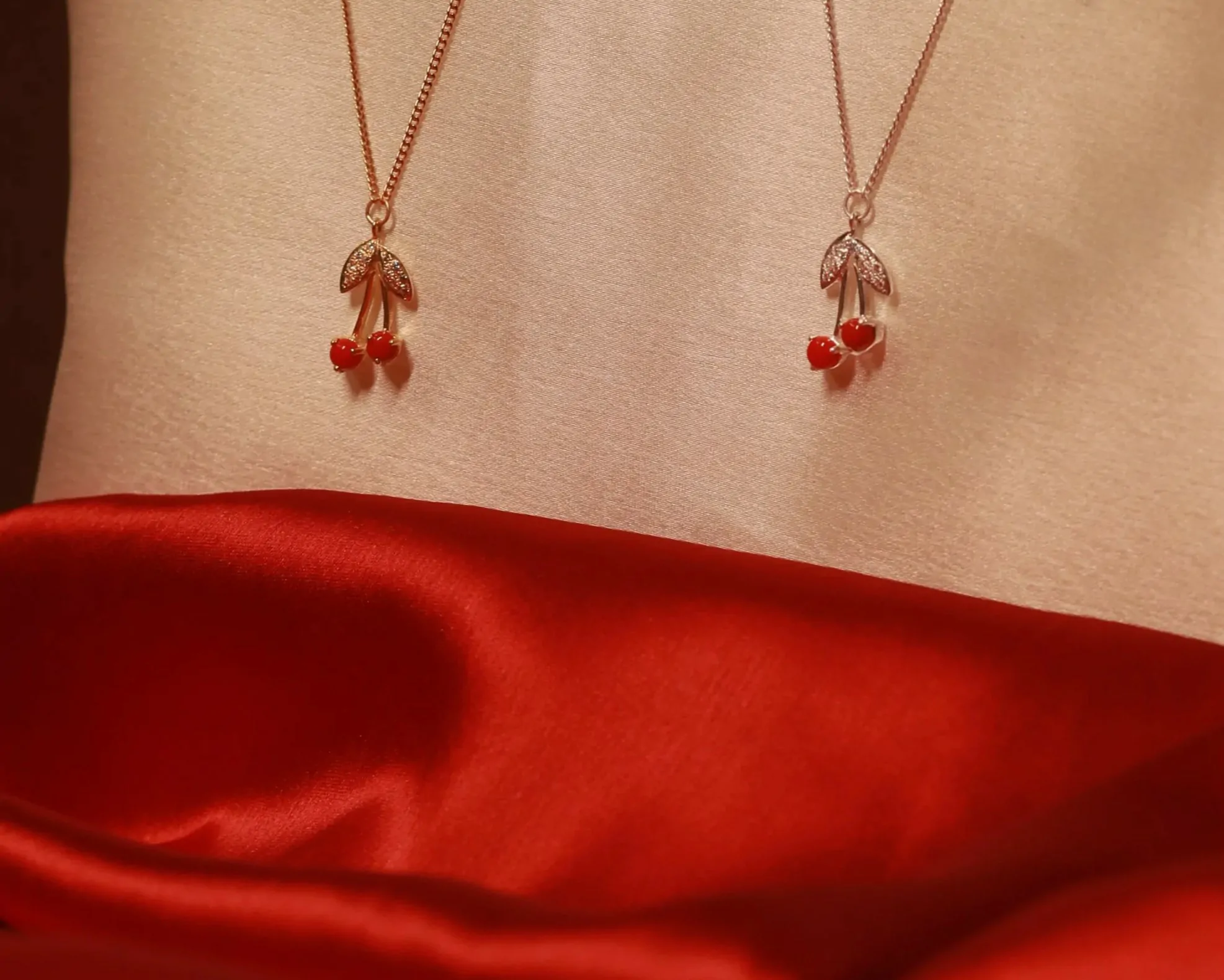 Coral Cherry Necklace