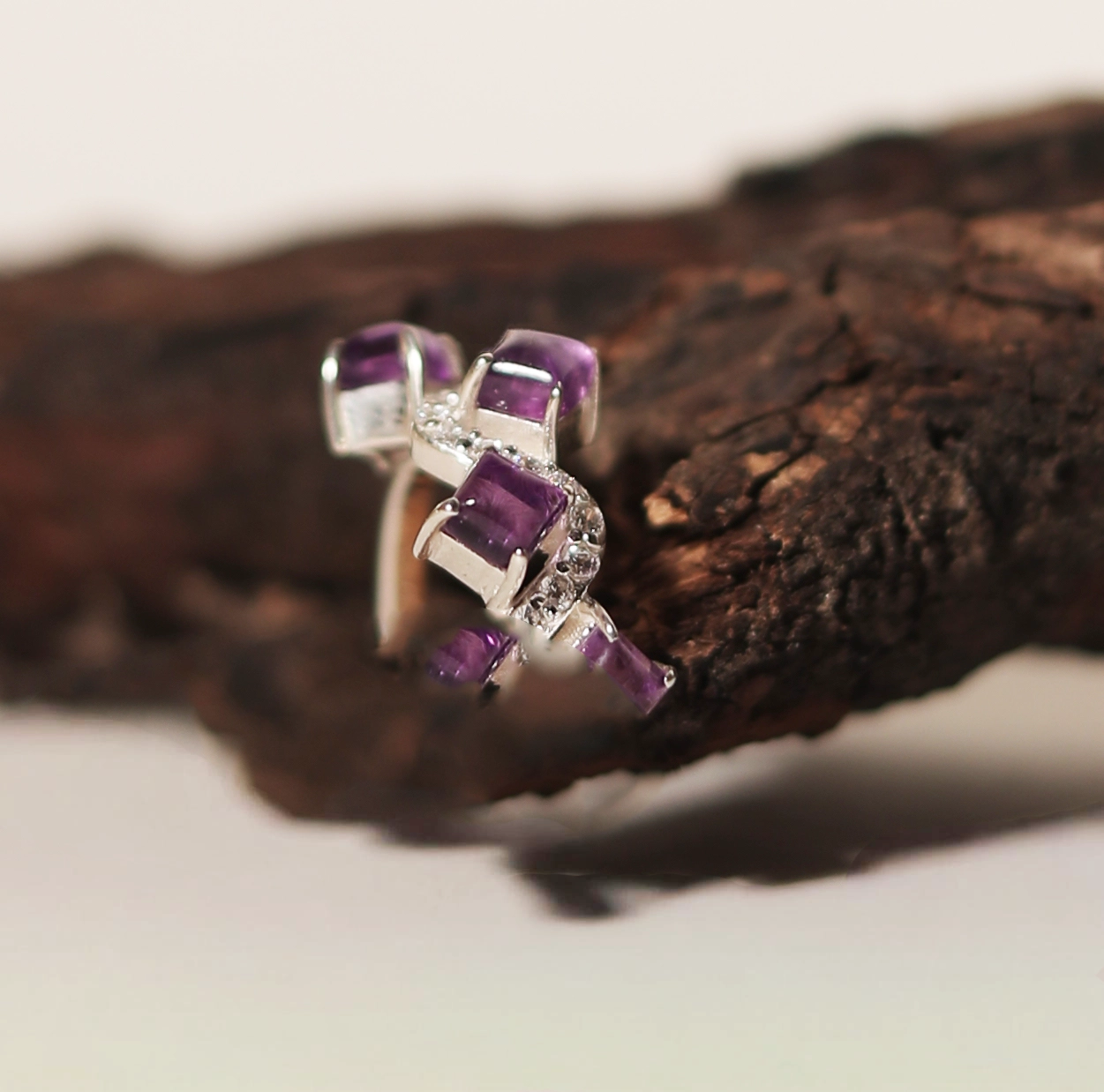 Amethyst Poise Ring